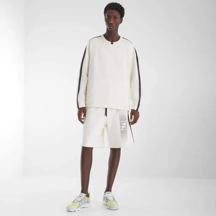 Fendi Activewear Bermudas White Cotton Short Pants 8211 Men