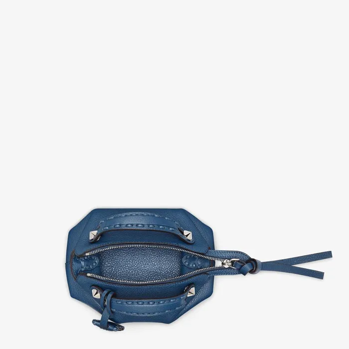 Fendi Boston Bags By The Way Selleria Mini Blue Selleria Minibag With 156 Handsewn Topstitches 8211 Women