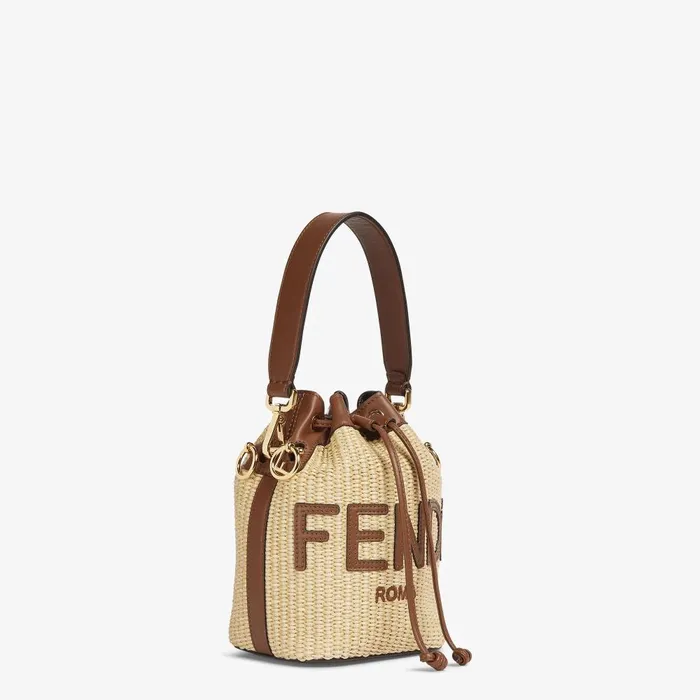 Fendi Bucket Bags Mon Tresor Beige Cotton Fiber Minibag 8211 Women
