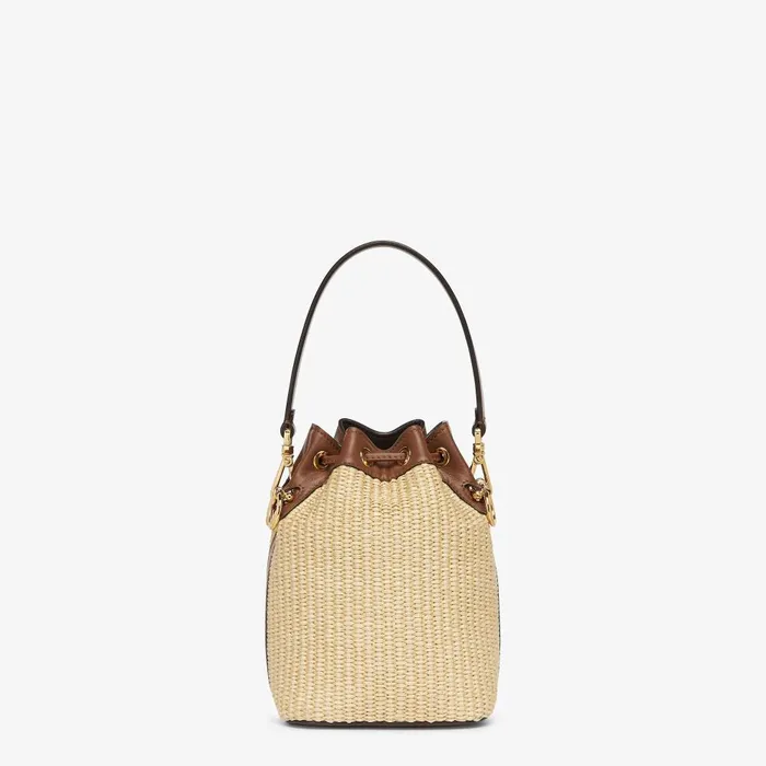 Fendi Bucket Bags Mon Tresor Beige Cotton Fiber Minibag 8211 Women