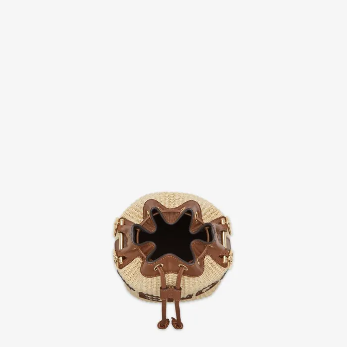 Fendi Bucket Bags Mon Tresor Beige Cotton Fiber Minibag 8211 Women