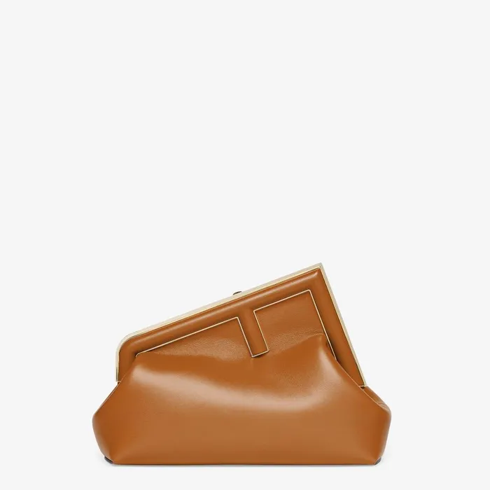 Fendi Clutches and Pouches Fendi First Midi Brown Leather Bag 8211 Women