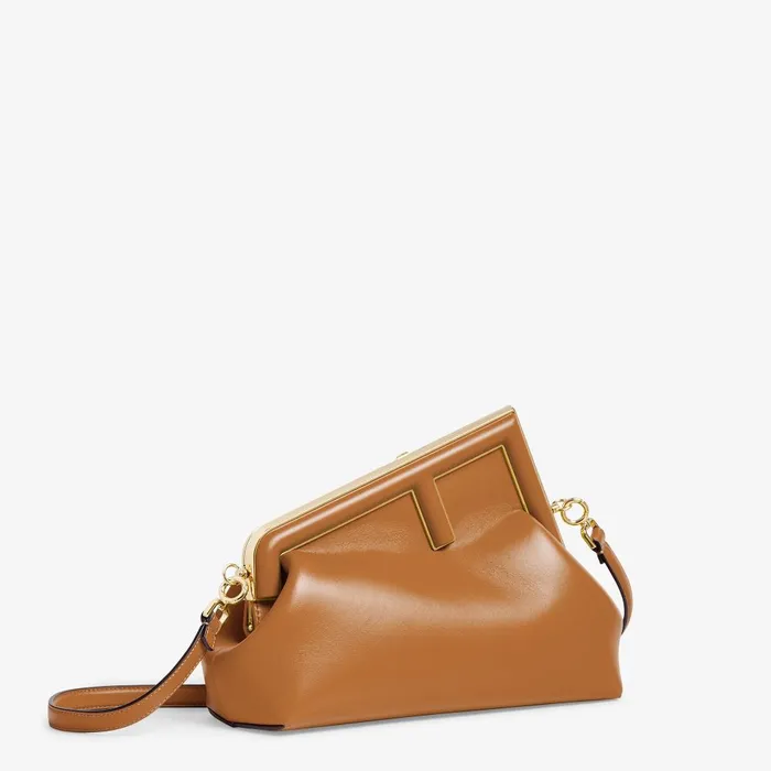 Fendi Clutches and Pouches Fendi First Midi Brown Leather Bag 8211 Women