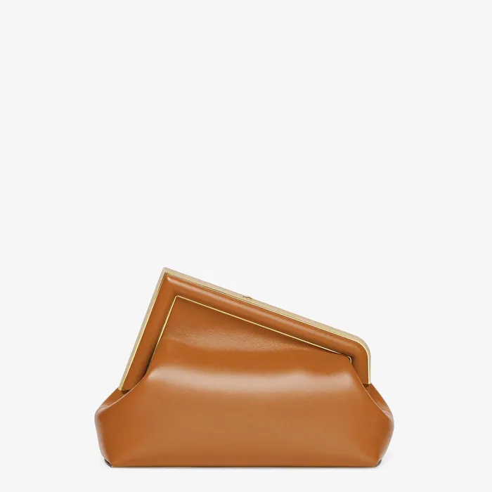 Fendi Clutches and Pouches Fendi First Midi Brown Leather Bag 8211 Women