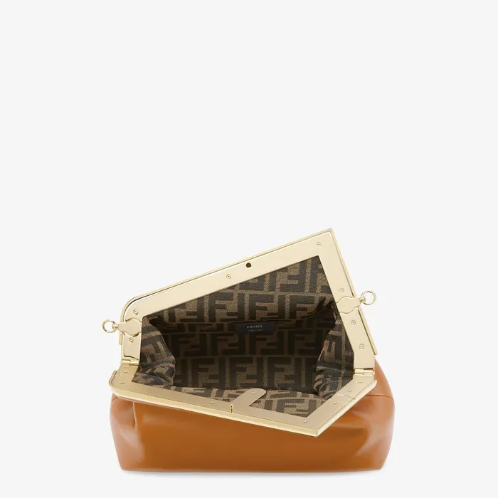 Fendi Clutches and Pouches Fendi First Midi Brown Leather Bag 8211 Women