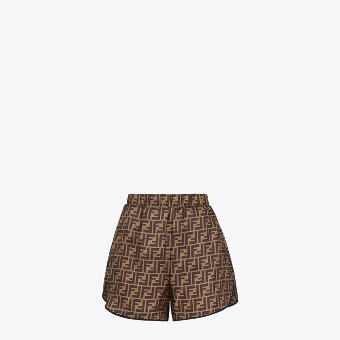 Fendi Coordinated Sets Pajamas Brown Silk Pajamas 8211 Women
