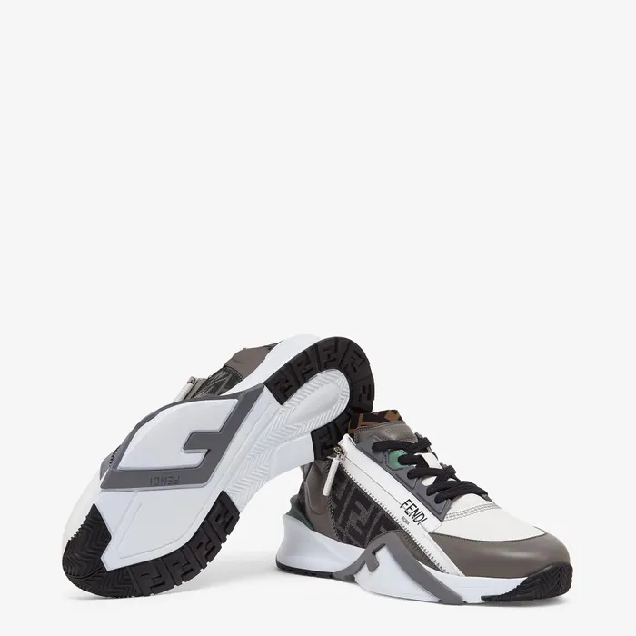 Fendi Fendi Flow Fendi Flow Sneakers Black FF Jacquard And Leather Running Sneakers 8211 Men