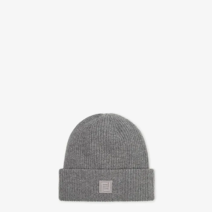 Fendi Hats and Gloves Beanie Gray Wool And Cashmere Hat 8211 Men