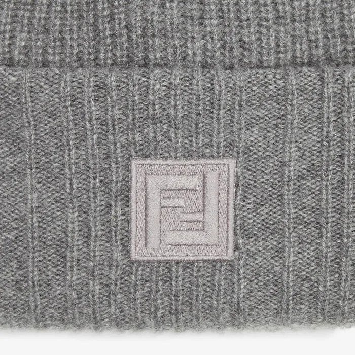 Fendi Hats and Gloves Beanie Gray Wool And Cashmere Hat 8211 Men