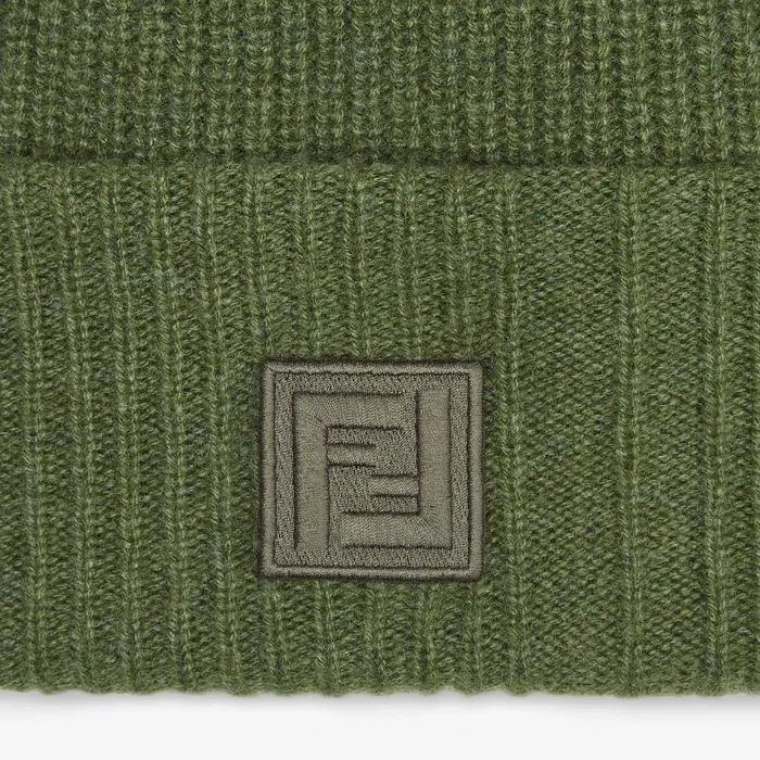 Fendi Hats and Gloves Beanie Green Wool And Cashmere Hat 8211 Men