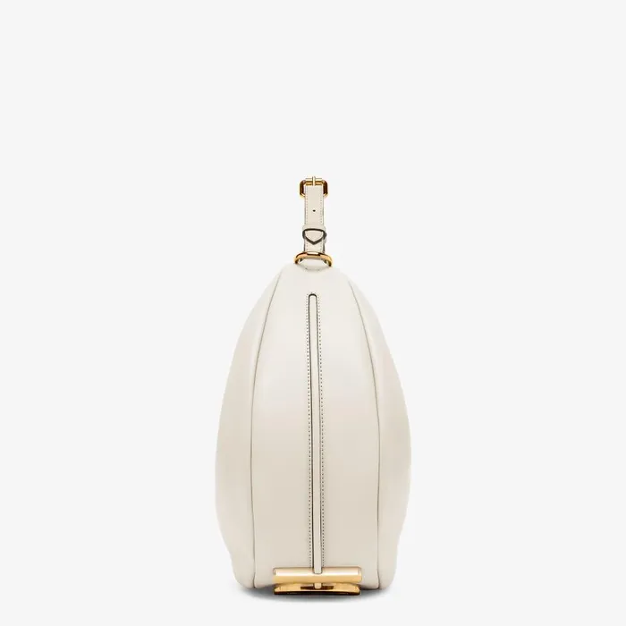 Fendi Hobo Bags Fendigraphy Medium White Leather Bag 8211 Women
