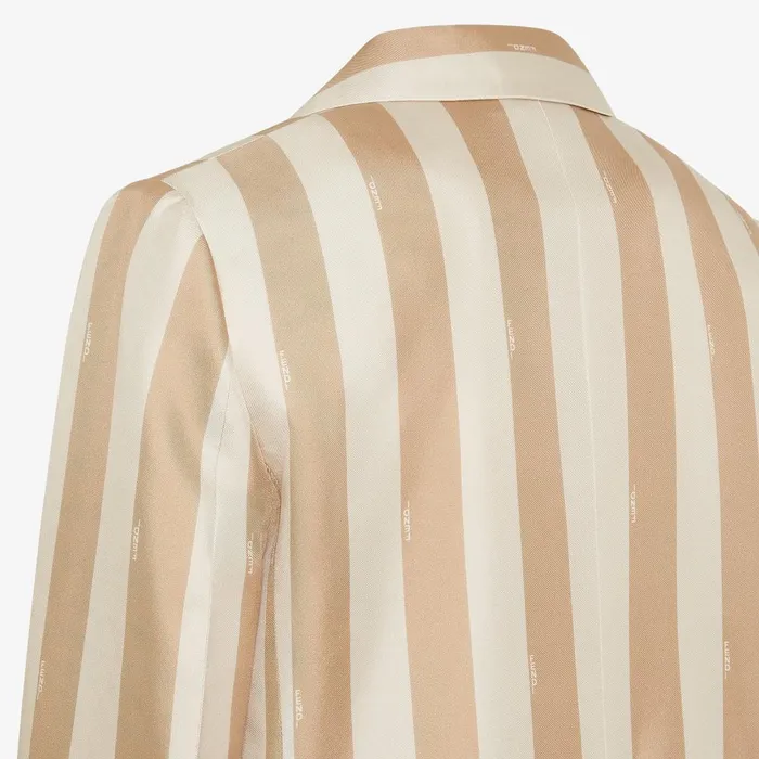 Fendi Jackets Jacket Beige Pequin Silk Blazer 8211 Women