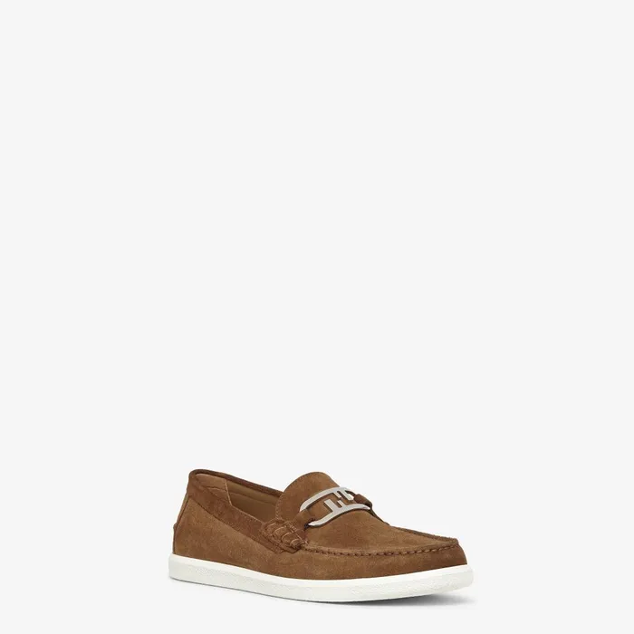 Fendi Loafers and Drivers Fendi OLock Light Loafers Brown Suede Loafers 8211 Men
