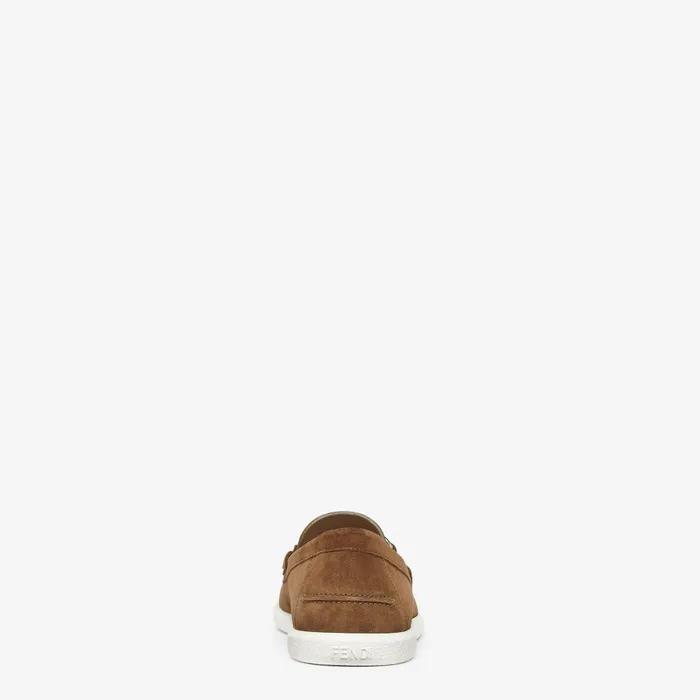 Fendi Loafers and Drivers Fendi OLock Light Loafers Brown Suede Loafers 8211 Men