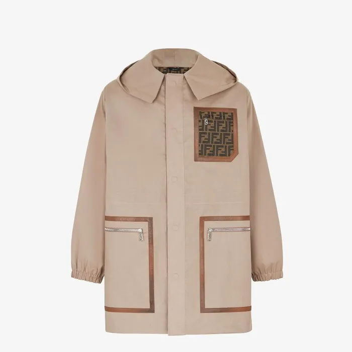 Fendi Outerwear Parka Brown Fabric Parka 8211 Men