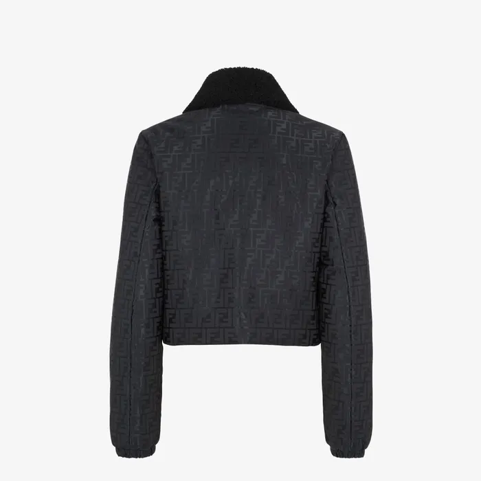 Fendi Outerwear Ski Jacket Black FF Nylon Jacket 8211 Women