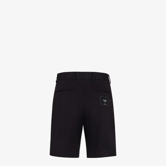 Fendi Pants and Shorts Bermudas Black Gabardine Trousers 8211 Men