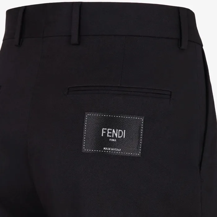 Fendi Pants and Shorts Bermudas Black Gabardine Trousers 8211 Men