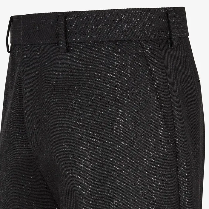 Fendi Pants and Shorts Pants Black Pants With Metallic Yarn 8211 Men