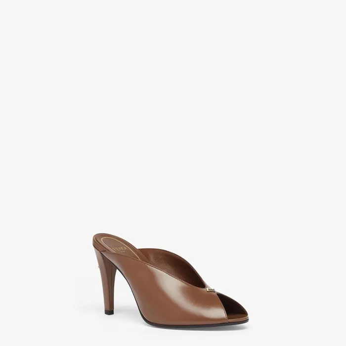 Fendi Pumps and Slingbacks Fendi Filo Brown Nappaleather Highheeled Sabots 8211 Women