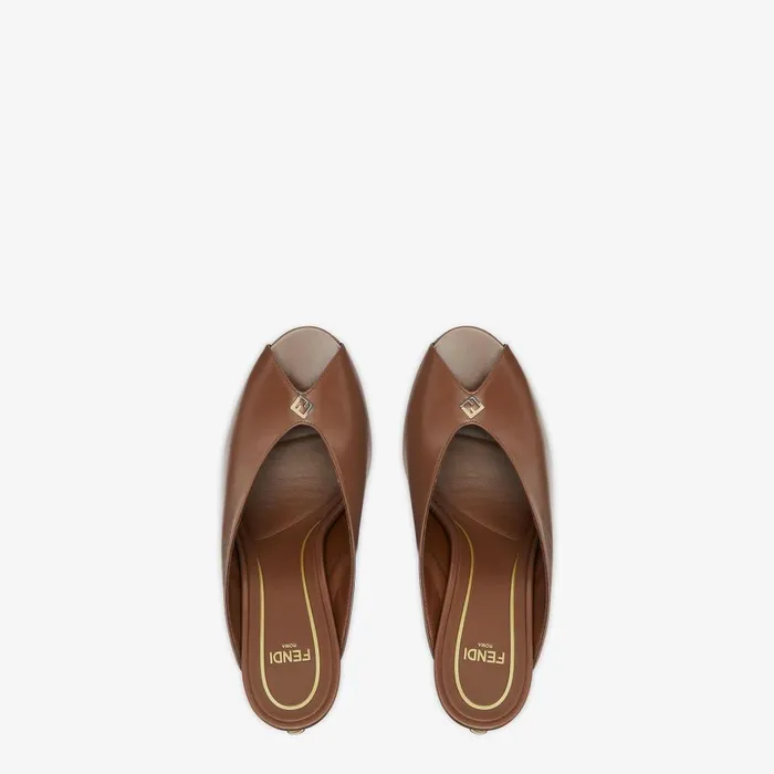 Fendi Pumps and Slingbacks Fendi Filo Brown Nappaleather Highheeled Sabots 8211 Women