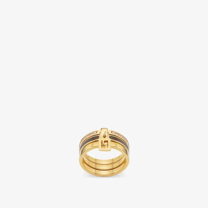 Fendi Rings Forever Fendi Ring Gold And Hazelnutcolored Metal Ring 8211 Women