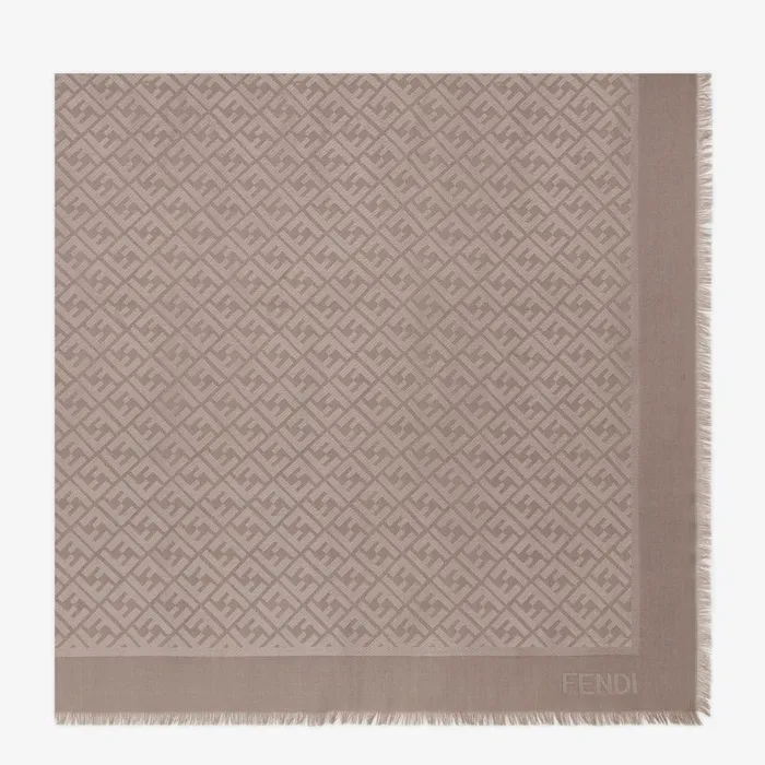 Fendi Scarves and Ponchos FF Shawl Dove Gray Shawl With Metallic Yarn 8211 Women