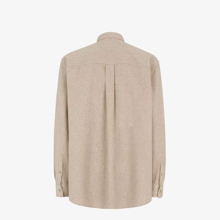 Fendi Shirts Shirt Beige Wool Shirt 8211 Men