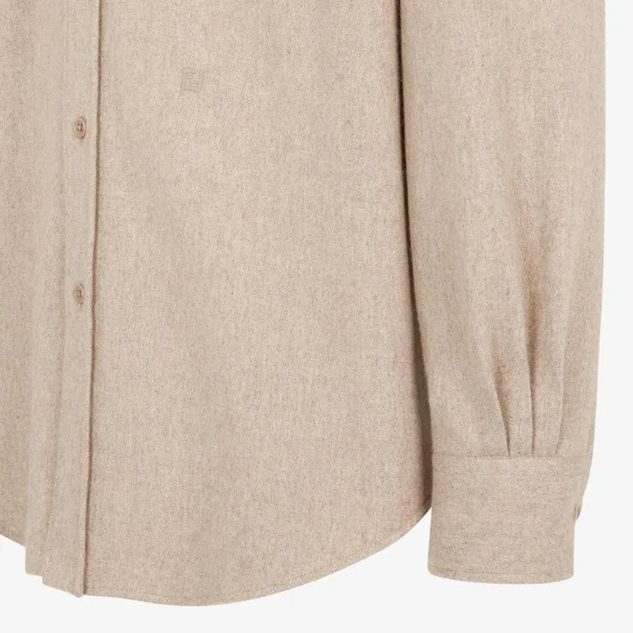 Fendi Shirts Shirt Beige Wool Shirt 8211 Men
