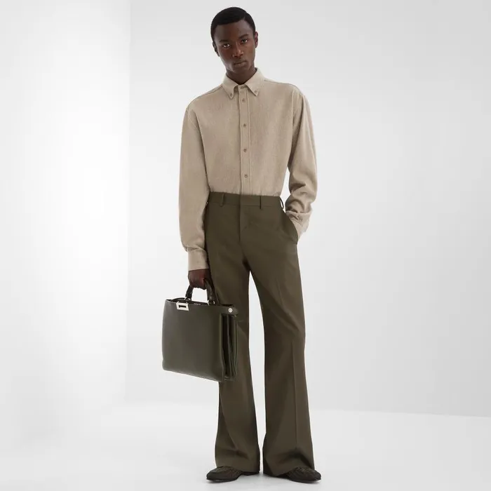 Fendi Shirts Shirt Beige Wool Shirt 8211 Men