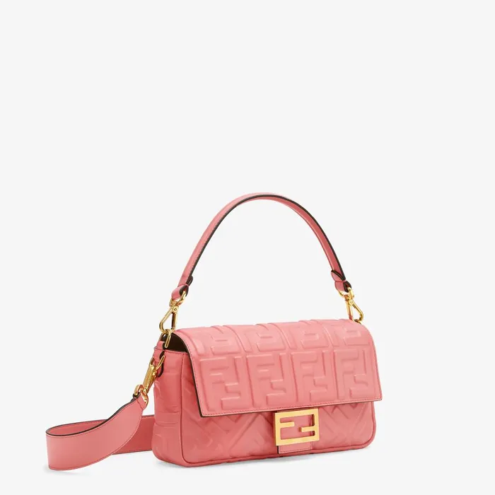 Fendi Shoulder and Crossbody Bags Baguette Pink Nappa Leather Bag 8211 Women