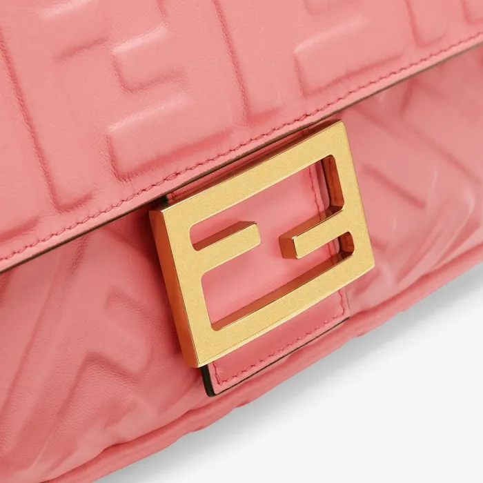 Fendi Shoulder and Crossbody Bags Baguette Pink Nappa Leather Bag 8211 Women