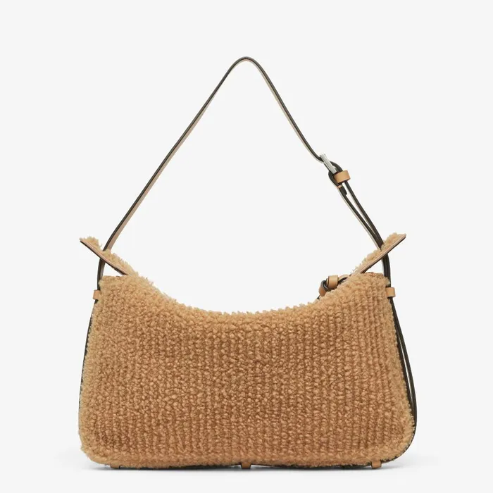 Fendi Shoulder and Crossbody Bags Simply Fendi Medium Beige Sheepskin Bag 8211 Women