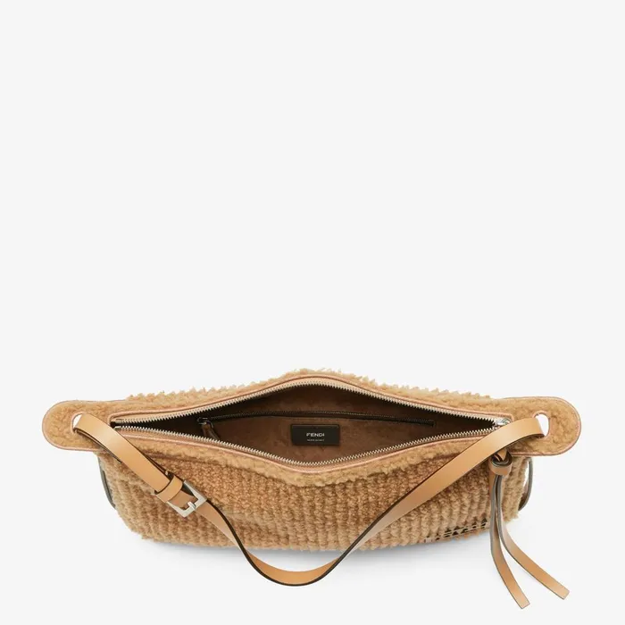 Fendi Shoulder and Crossbody Bags Simply Fendi Medium Beige Sheepskin Bag 8211 Women