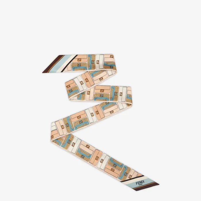 Fendi Silk Scarves Wrappy Light Blue Silk Bandeau 8211 Women