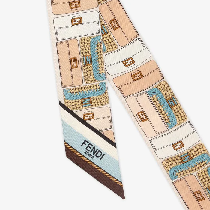 Fendi Silk Scarves Wrappy Light Blue Silk Bandeau 8211 Women