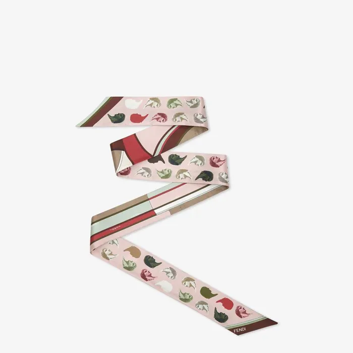 Fendi Silk Scarves Wrappy Pink Silk Bandeau 8211 Women