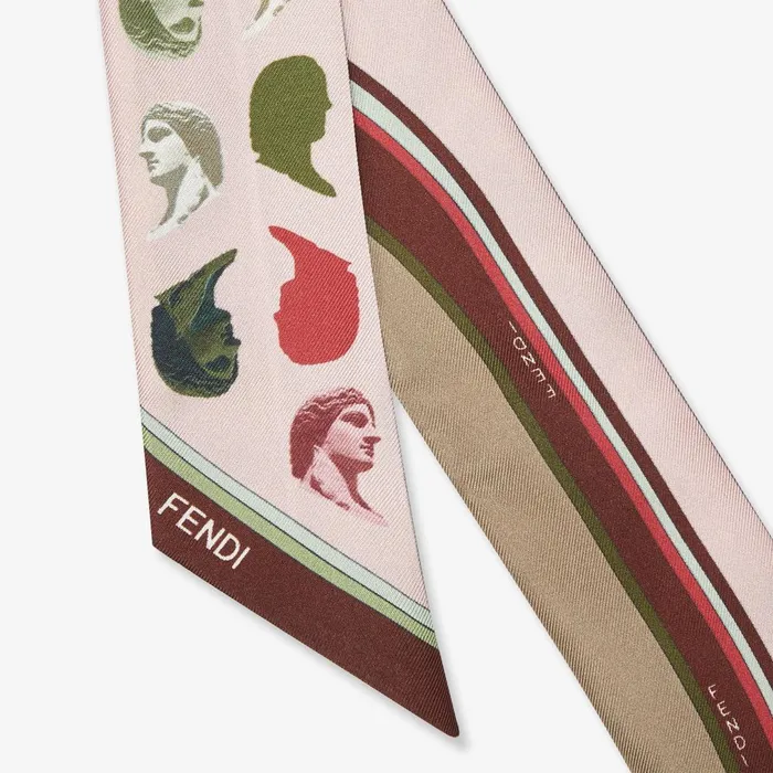 Fendi Silk Scarves Wrappy Pink Silk Bandeau 8211 Women