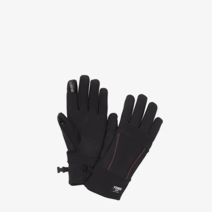 Fendi Skiwear Ski Gloves Gloves Made Of Black Tech Jersey 8211 Women