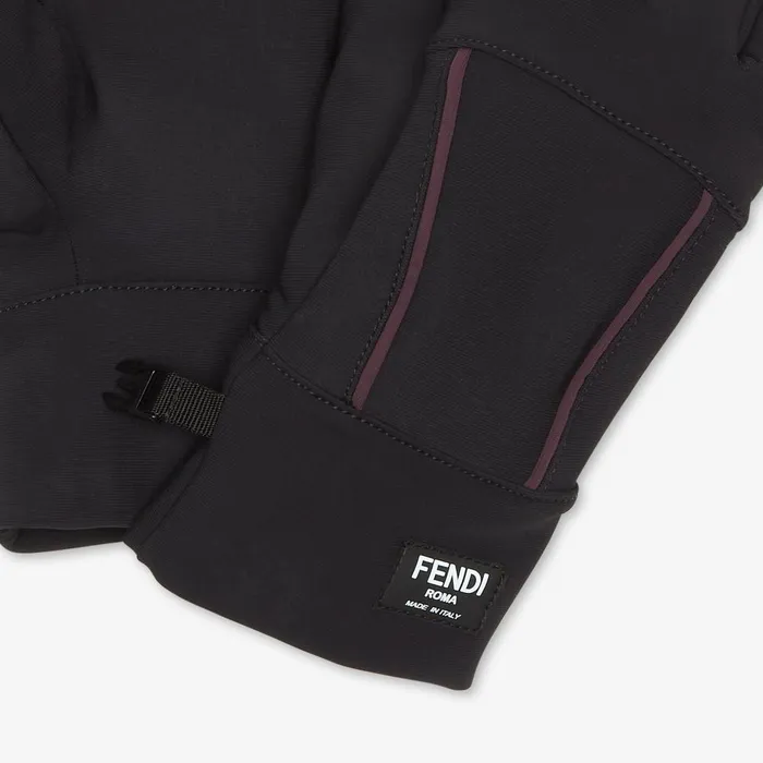 Fendi Skiwear Ski Gloves Gloves Made Of Black Tech Jersey 8211 Women