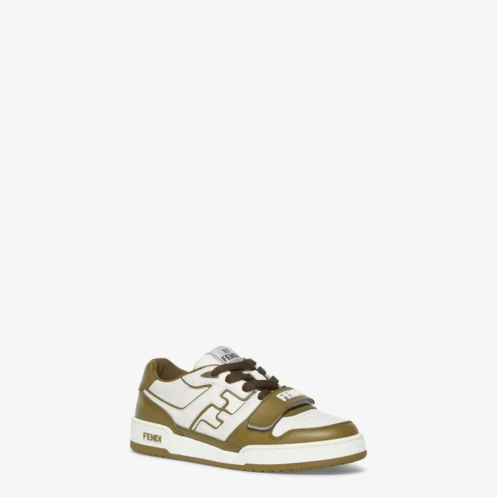 Fendi Sneakers Fendi Match Green Leather Low Tops 8211 Women