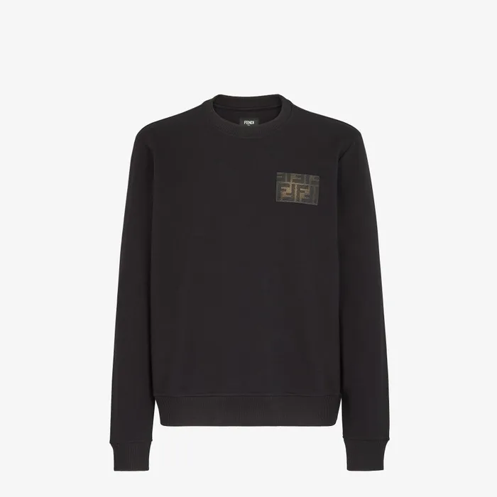 Fendi Sweatshirts Sweatshirt Black Jersey Sweatshirt 8211 Men