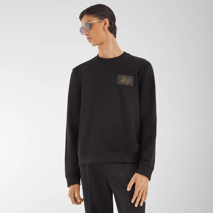 Fendi Sweatshirts Sweatshirt Black Jersey Sweatshirt 8211 Men