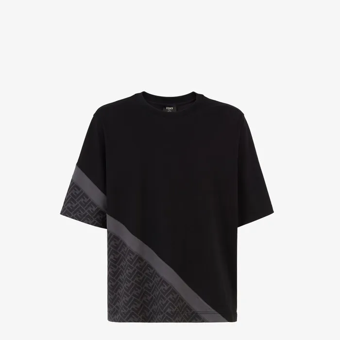 Fendi Tshirts and Polos Tshirt Black Fendi Diagonal Jersey Tshirt 8211 Men