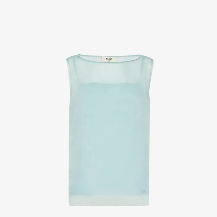 Fendi Tops and Shirts Top Light Blue Organza Top 8211 Women