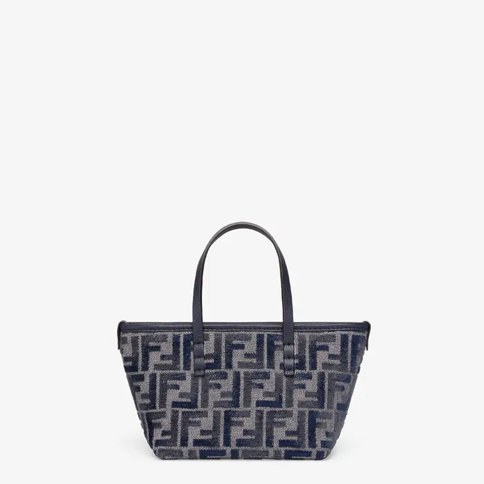 Fendi Tote Bags Mini Roll Dark Blue FF Chenille Minibag 8211 Women