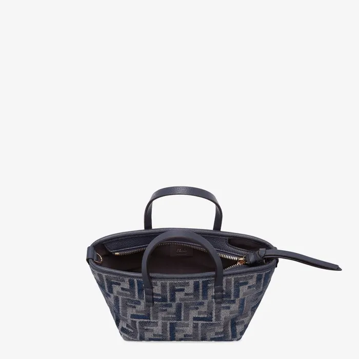 Fendi Tote Bags Mini Roll Dark Blue FF Chenille Minibag 8211 Women