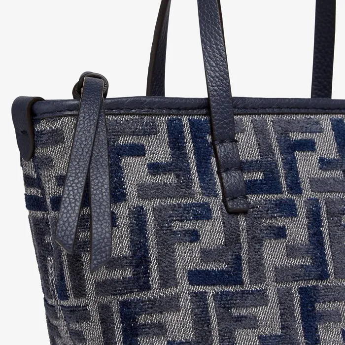 Fendi Tote Bags Mini Roll Dark Blue FF Chenille Minibag 8211 Women