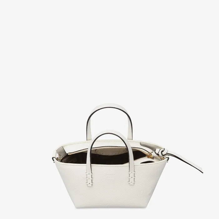 Fendi Tote Bags Mini Roll White Selleria Bag With 62 Handsewn Topstitches 8211 Women