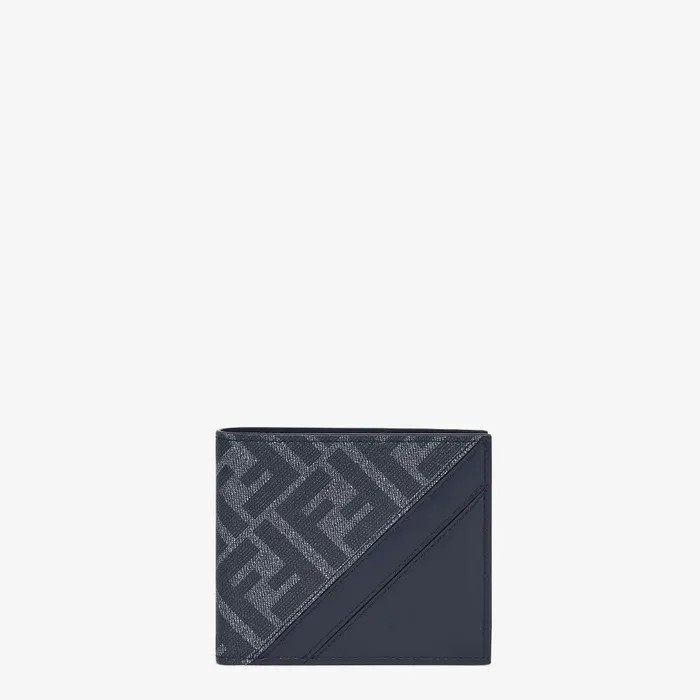 Fendi Wallets Fendi Diagonal Wallet Blue FF Canvas Bifold Wallet 8211 Men